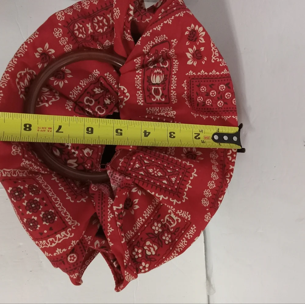 Vintage Sewing Basket  Bandana wrapped Top JC Penny  with Spols of Treads